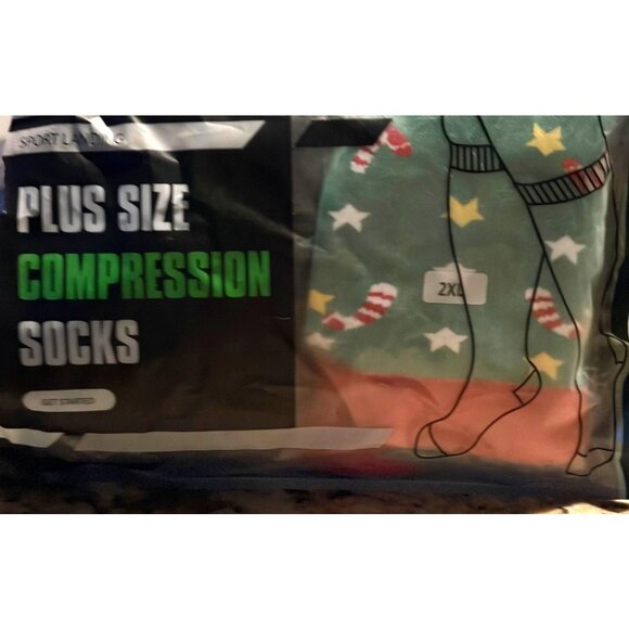 Christmas Compression Socks -Plus Size 2XL - 3 New Pairs - See 3/$20 sale - Picture 4 of 7